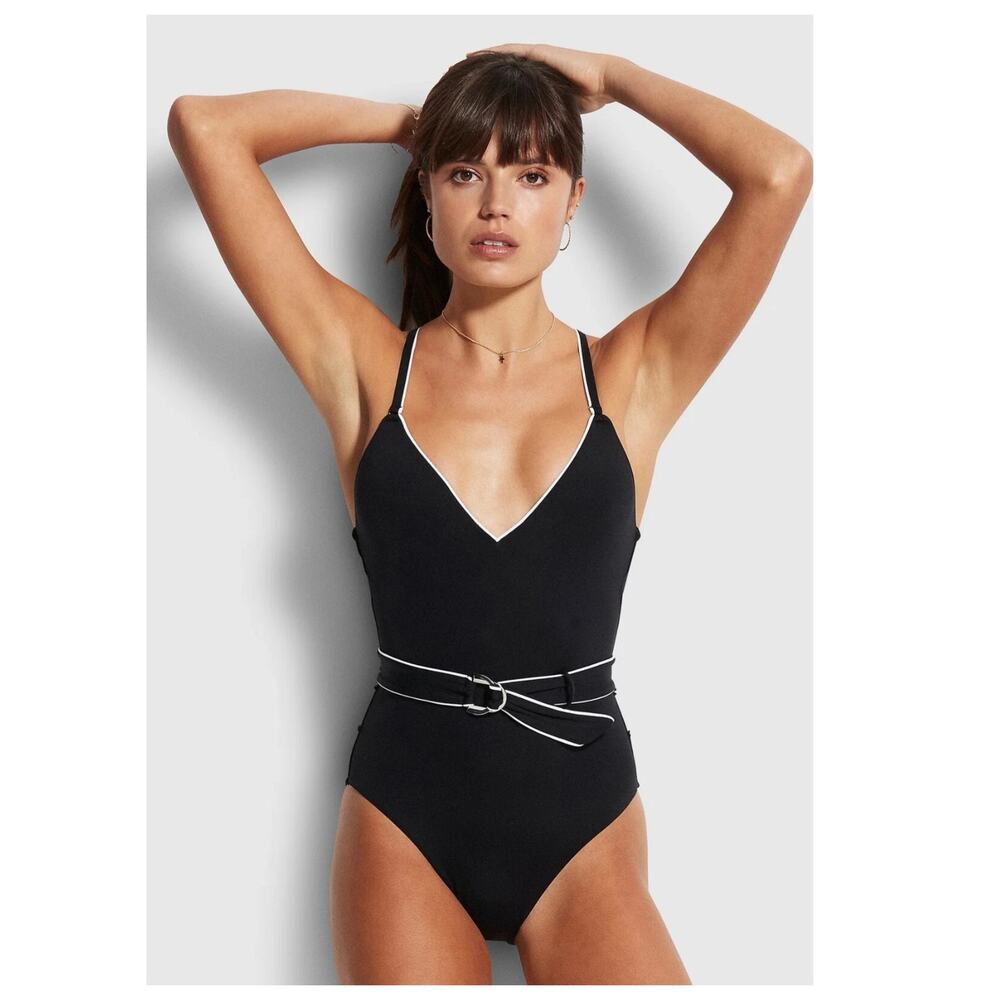 Seafolly Active Piped One-Piece Swimsuit Size US/12